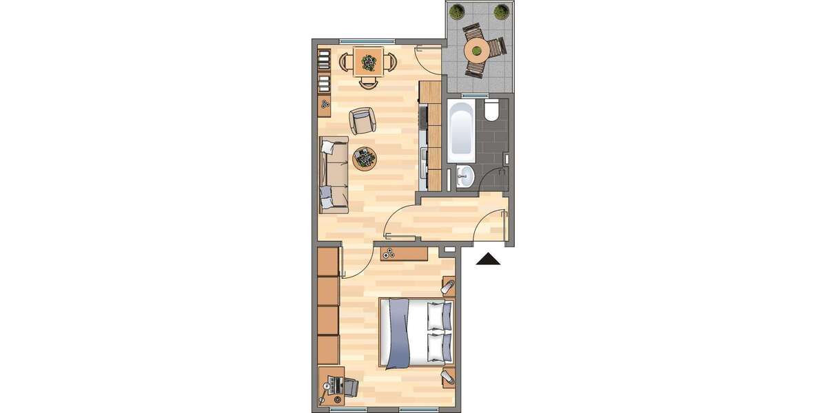 Etagenwohnung Dortmund Innenstadt Ost - 1 Zimmer, 36 m&sup2;, 389&euro; | Angebot:27457511