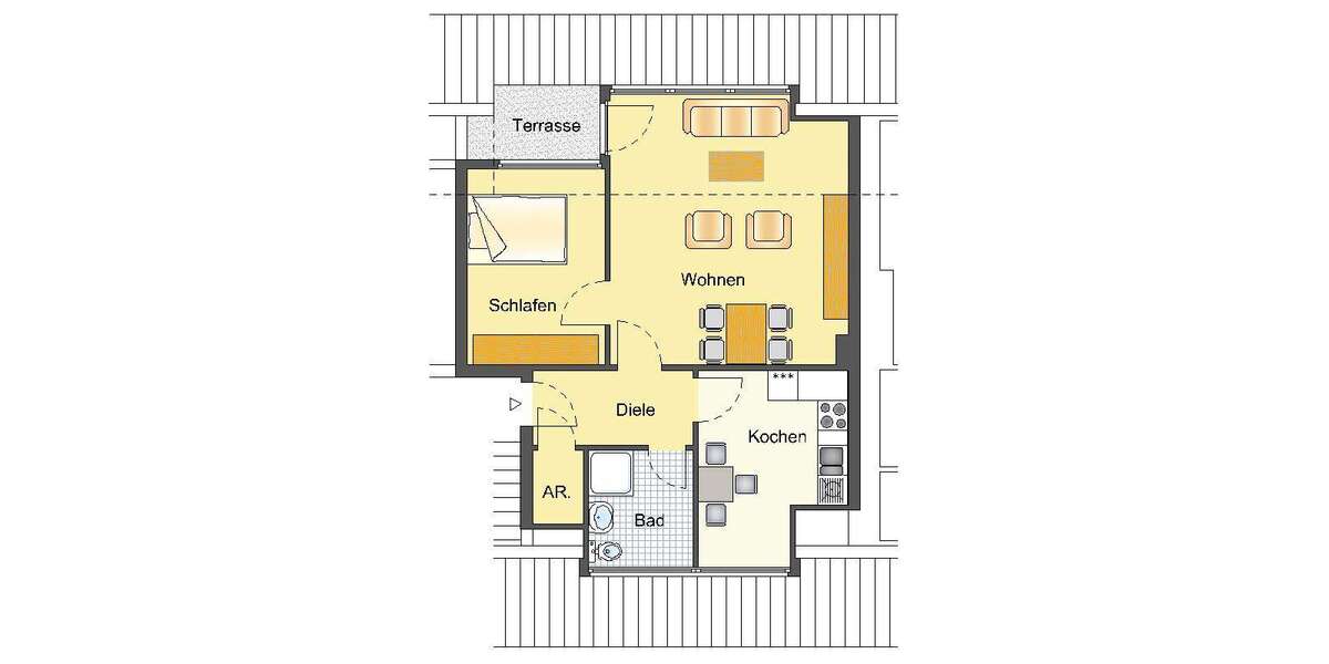 Etagenwohnung Lünen Horstmar - 2 Zimmer, 56 m&sup2;, 499&euro; | Angebot:27485533