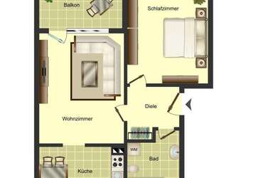 Wohnung Bergkamen Weddinghofen - 2 Zimmer, 52 m&sup2;, 419&euro; | Angebot:27339385
