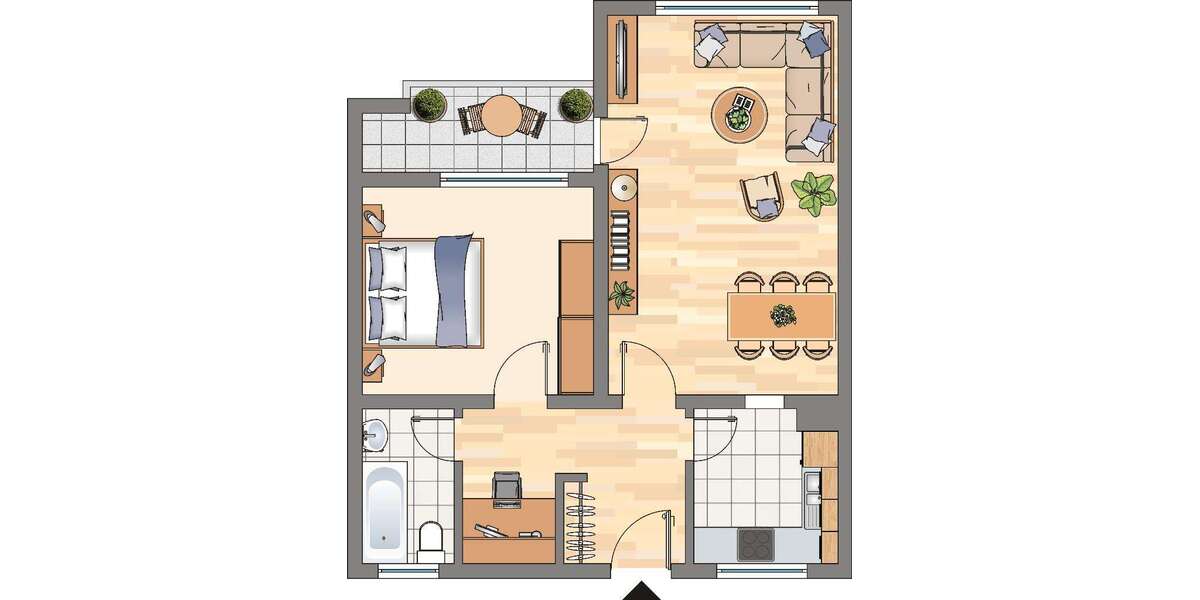 Etagenwohnung Dortmund Wickede - 2 Zimmer, 60 m&sup2;, 469&euro; | Angebot:27485714