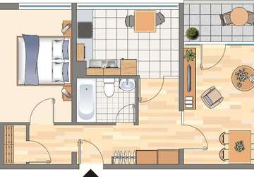 Wohnung Dortmund Hörde - 2 Zimmer, 62 m&sup2;, 307&euro; | Angebot:27457535