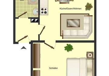 Wohnung Bergkamen - 1 Zimmer, 37 m&sup2;, 339&euro; | Angebot:27426997