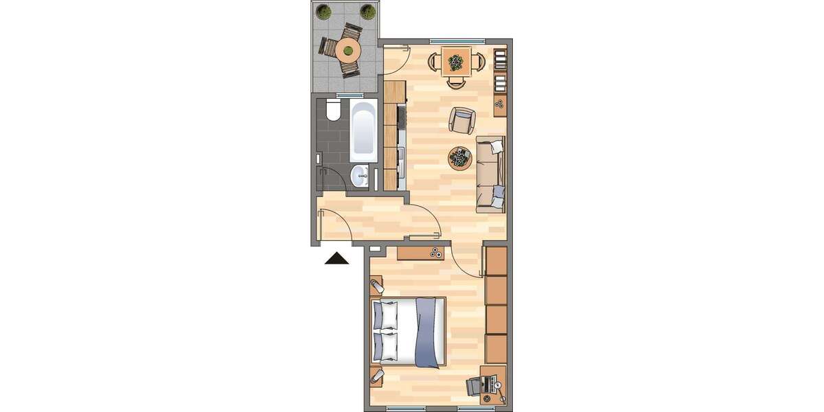 Etagenwohnung Dortmund Innenstadt Ost - 1 Zimmer, 35 m&sup2;, 379&euro; | Angebot:27457510