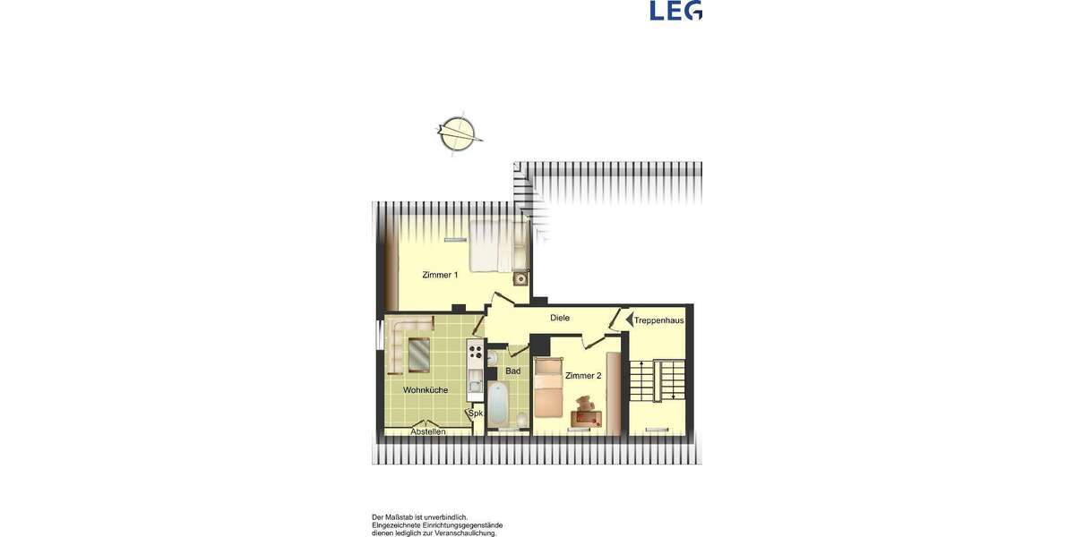 Etagenwohnung Waltrop Neue Kolonie/Moselbachtal - 2 Zimmer, 50 m&sup2;, 409&euro; | Angebot:27485616